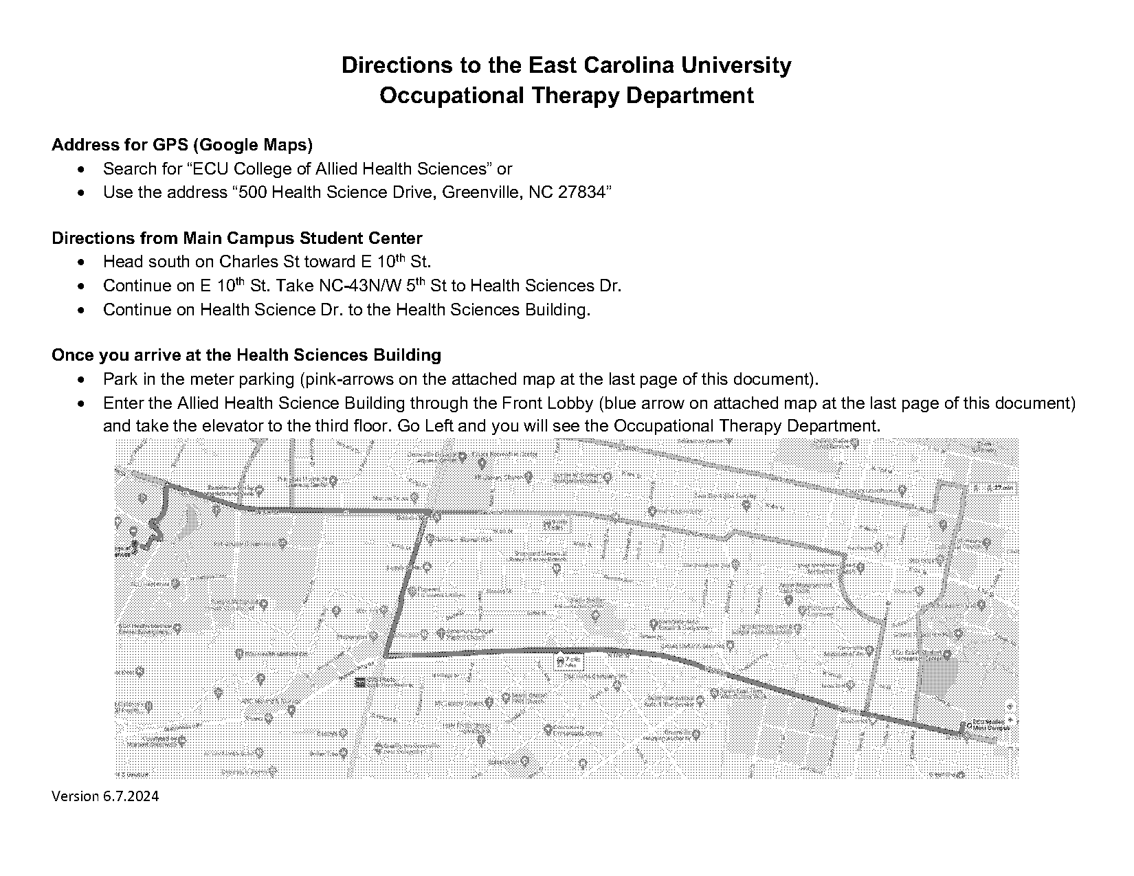 east carolina university to university park directions