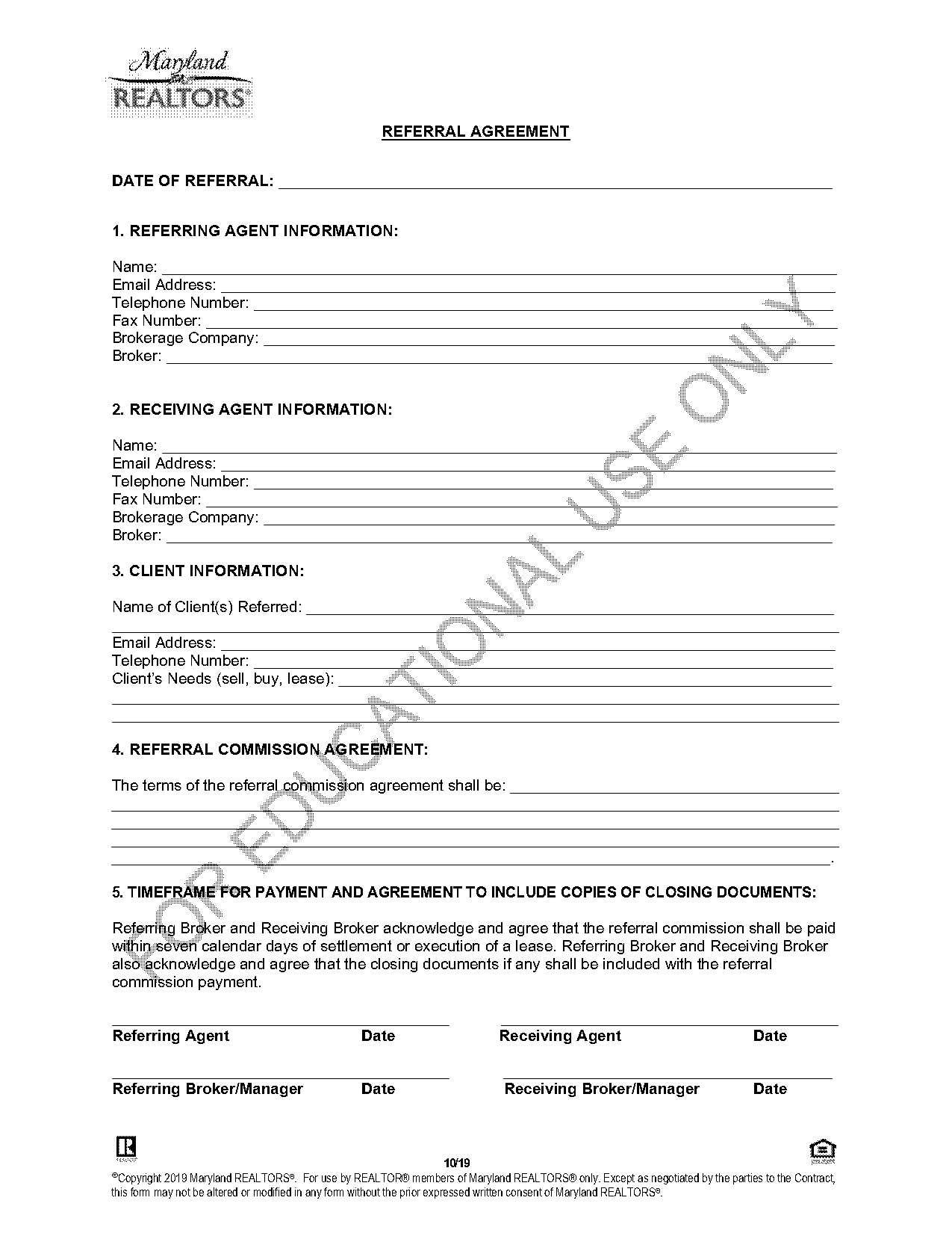 referral agent agreement sample