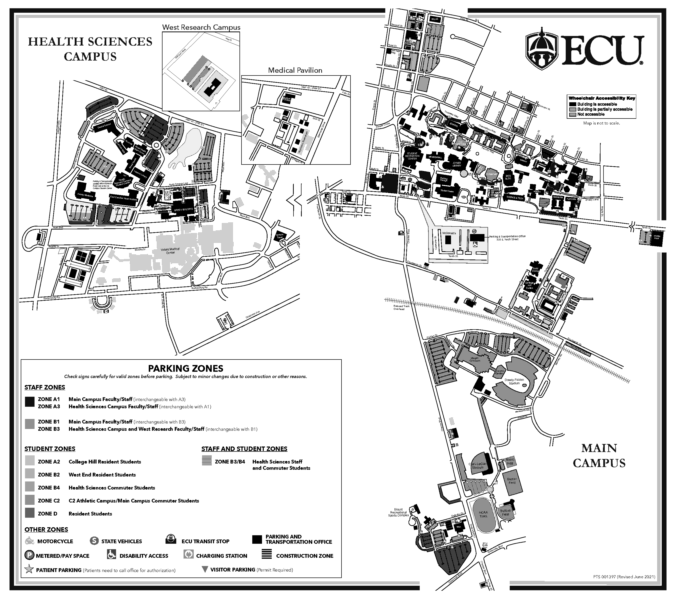 east carolina university to university park directions